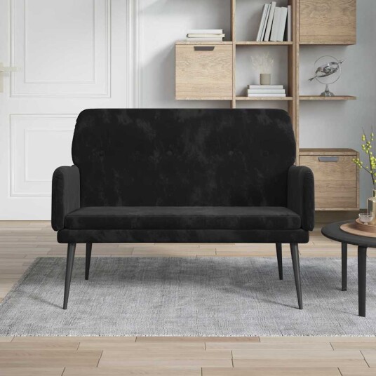 vidaXL benk Svart 108 x 79 x 79 cm Fløyel vidaXL benk Svart 108 x 79 x 79 cm Fløyel
