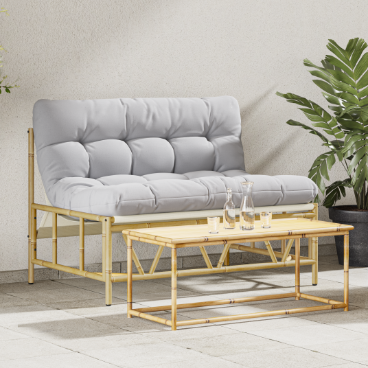 Hagebenk med Puter Grå 110 x 80 x 71 cm Stål Hagebenk med Puter Grå 110 x 80 x 71 cm Stål