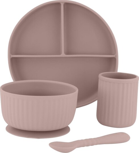Mikk line Middagssett i silikon adobe rose