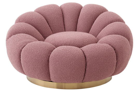 Mello swivel lenestol bouclé rose