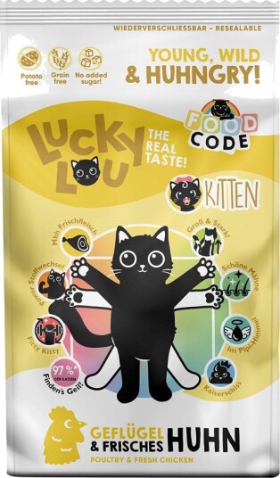 Lucky Lou Tørrfôr Kitten Fjærkre & Sparepakke Kylling 2 X 1.7 kg