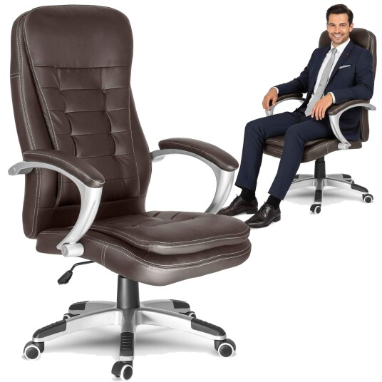 Ergonomisk kontorstol mørkebrun – justerbar komfort