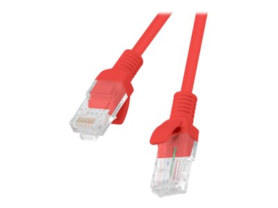 Lanberg Koblingskabel Rj 45 Hann Til Rj 45 Hann 25 Cm Utp Cat 6 Formstøpt Uten Hindringer Rød Ral 3017 PCU6 10CC 0025 R