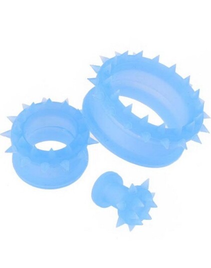 Piercing Tunnel With Spiked Edges Lys blå Strl 6 mm