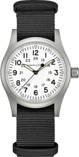 Hamilton Herreklokke H69439910 Khaki Field Hvit/Tekstil Ø38 mm