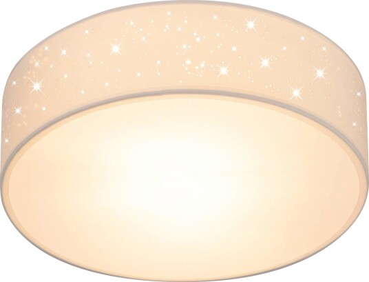 Taklampe i stoff 30 cm hvit E27 sokkel
