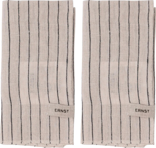 ERNST Ernst servietter 2 pakning stripete 40 x 40 cm Svart beige