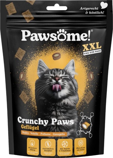 Pawsome Crunchy Paws Sparepakke Fjærkre 3 X 150 G