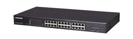 Intellinet 24-Port Gigabit Ethernet Poe+ Web-Managed Switch With 2 Sfp Ports, 24 X Poe Ports, Ieee 802.3At/Af Power Over Ethernet (Poe+/Poe), 2 X Sfp, Endspan, 19" Rackmount - Switch - Styrt - 24 X 10/100/1000 (Poe+) + 2 X Sfp - Stasjonær, Rackmonte Intellinet 24-Port Gigabit Ethernet Poe+ Web-Managed Switch With 2 Sfp Ports, 24 X Poe Ports, Ieee 802.3At/Af Power Over Ethernet (Poe+/Poe), 2 X Sfp, Endspan, 19" Rackmount - Switch - Styrt - 24 X 10/100/1000 (Poe+) + 2 X Sfp - Stasjonær, Rackmonte
