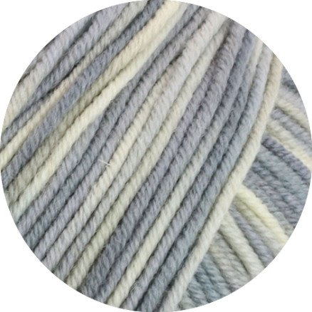 Lana Grossa Cool Wool Garn Print 829 Off-white/Silver/Light grey/Grey