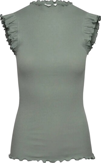 Rosemunde Rwbernadine Organic Ruffles Top Khaki green XS
