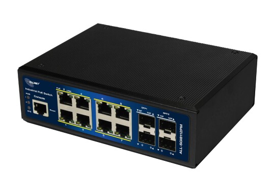 Allnet Switch Industrial Full Managed Layer2+ 12 Port Gbe• Poe Budget 240W• 8X At• - Switch - Glasfaser (Lwl) (All-Sgi8112pmj) Allnet Switch Industrial Full Managed Layer2+ 12 Port Gbe• Poe Budget 240W• 8X At• - Switch - Glasfaser (Lwl) (All-Sgi8112pmj)