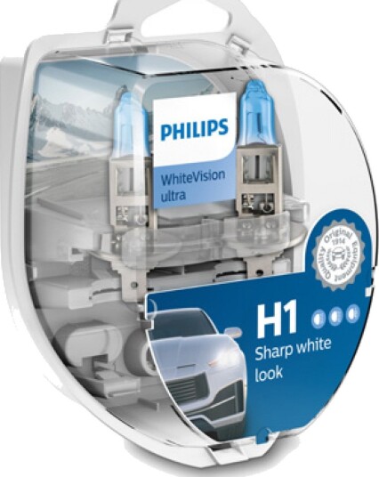 Philips H1 Whitevision Ultra Halogen Pæresett