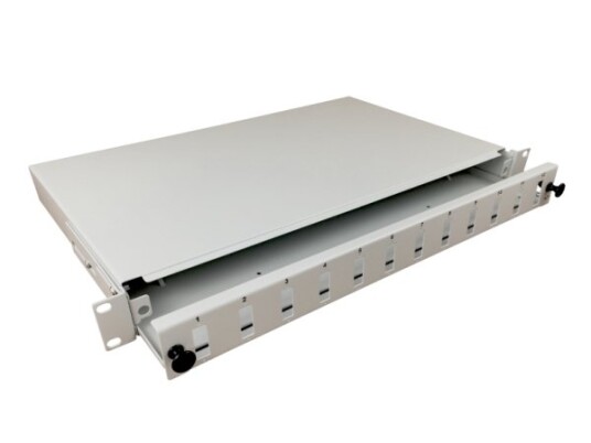 Alantec Fop-1U-12Scd-S - Fiberoptisk Spleisepanel - Grå Ral 7035 - 1U - 19" - 12 Porter