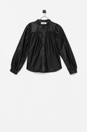 Sofie Schnoor Girls   Bluse i skinnimitasjon   Svart