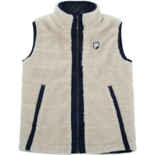 WoolLand Nusfjord Vest Junior Beige/Blue Ink 146 152