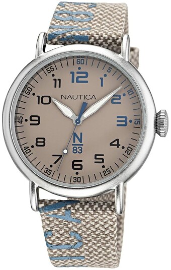 Nautica Herreklokke NAPLSF017 N83 Beige/Tekstil Ø40 mm