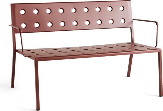 Hay - Balcony Lounge Bench W. Arm / Iron Red - Hagebenker - Ronan & Erwan Bouroullec - Rød - Metall Hay - Balcony Lounge Bench W. Arm / Iron Red - Hagebenker - Ronan & Erwan Bouroullec - Rød - Metall