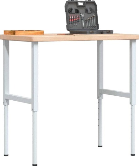  Arbeidsbenk 100x60x 73-99,5  cm heltre eik rektangulær