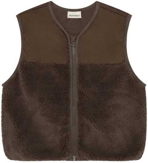 Minymo Fleecevest Chocolate Chip Minymo 9 år (134) Fleecejakke Brun