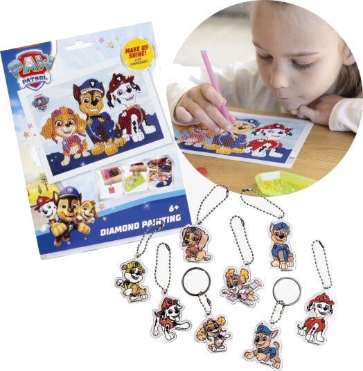 Paw Patrol Hobbysett Diamantmaling og Nøkkelring