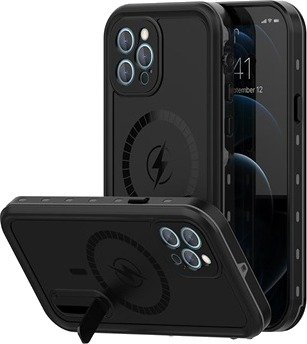 Extreme IP68 iPhone 12 Pro Magnetisk Vanntett Mobilpose - Svart