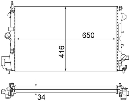 MAHLE CR 835 001S Radiator motorkjøling MAHLE CR 835 001S Radiator motorkjøling