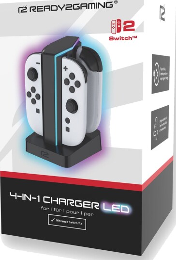 Ready2Gaming R2GNSW24IN2CHARGERLED Ladestasjon med LED til Nintendo Switch 2 Ready2Gaming R2GNSW24IN2CHARGERLED Ladestasjon med LED til Nintendo Switch 2