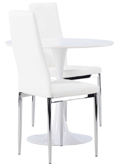 Venture Design Hamden & Pastill spisegruppe Hvit/svart 2 stoler & bord 80 cm