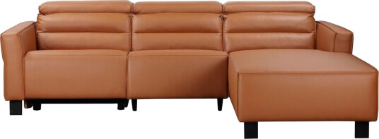 Reclinersofa med hjørne Loft24 Hjørnesofa Loft24 Carpari med elektrisk recliner Brun Høyrevendt Kunstskinn