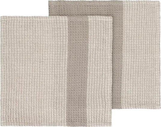 Blomus Set Of 2 Dishcloths   25 X 25 Cm   Gano   Moonbeam/ Mourning Dove   Beige   25X 25CM