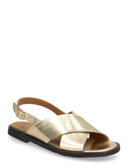 ANGULUS Sandals Flat Open Toe Op Gold 35 ANGULUS Sandals Flat Open Toe Op Gold 35