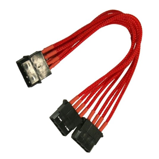 NANOXIA Kabel Nanoxia 4-Pin Y-Kabel, 20 cm, Single, rot