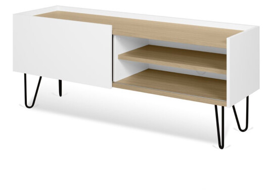 Temahome - Nina TV-bord - Lys egefinér/Matt hvit Unoliving
