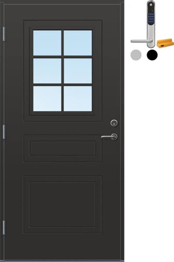 Ytterdør Bygg1 Stryn Cotswold med Yale Doorman Classic Home