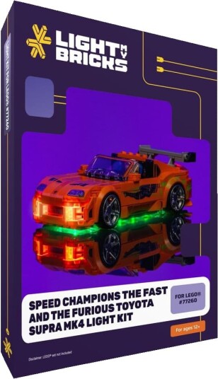 Light My Bricks Fast and Furious Toyota Supra MK4 Lyssett 77260 2.0-77260