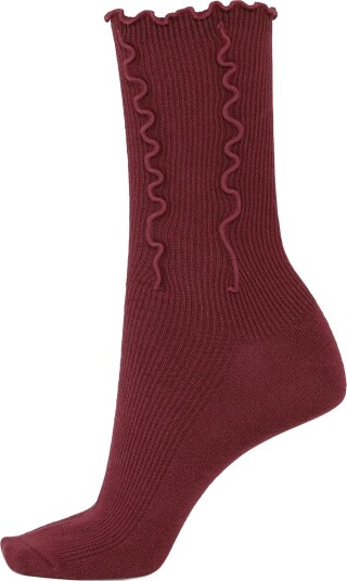 SUI AVA Ruffle Socks Burgundy 37 41