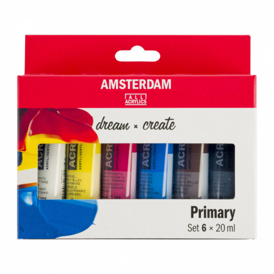 Amsterdam Akrylfarge Primary Set 6 x 20 ml Amsterdam Akrylfarge Primary Set 6 x 20 ml