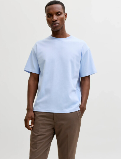 Jack & Jones Jprblaethan Ss Logo Tee Sn Blue M