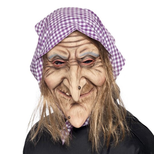 Smiffys Gammel Heks med Skjerf Maske - One size