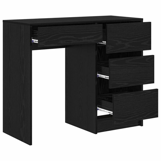 svart eikeskrivebord Svart eik Sponplate laminat Kompakt