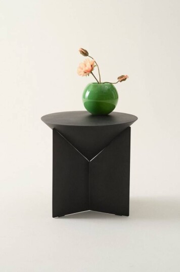 Jotex BAZORA sidebord diameter 50 cm Svart marmor izmir/røykfarget mattsvart 1723285-02-0 1723285-01-0