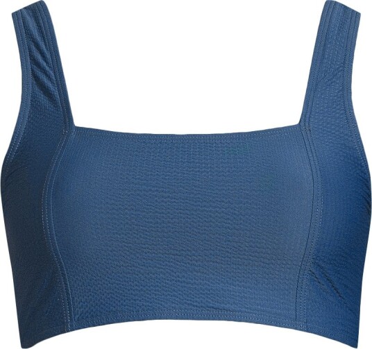 Casall Women"s Waffle Square Neck Bikini Top Deep Ocean 38