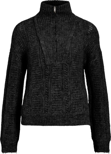 Vila   Polohals  Vigleeba Half Zip Knit Top/Vol/Spi   Svart
