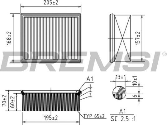 Luftfilter BREMSI FA1164 Luftfilter BREMSI FA1164