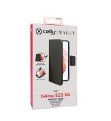 Celly Wally - Lommebok for mobiltelefon - fauxlær - svart - for Samsung Galaxy S22