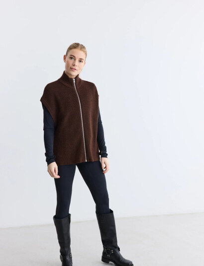Rethinkit Studios Wool Zip Vest Oslo - Brown - L