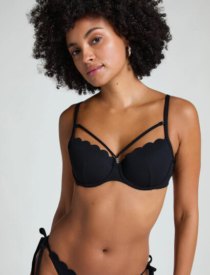 Hunkemöller Scallop Pd - Black - A x 75