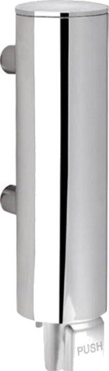 Pressalit soap dispenser for wall mounted polished stainless Pressalit soap dispenser for wall mounted polished stainless