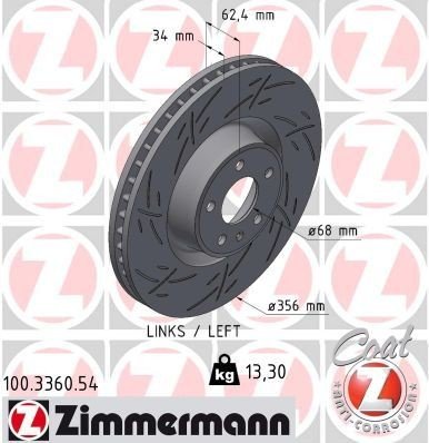 Bremseskive ZIMMERMANN 100.3360.54